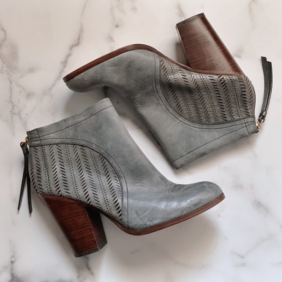 Coach Grey Boho Leather “Honey” Booties - Picture 1 of 6